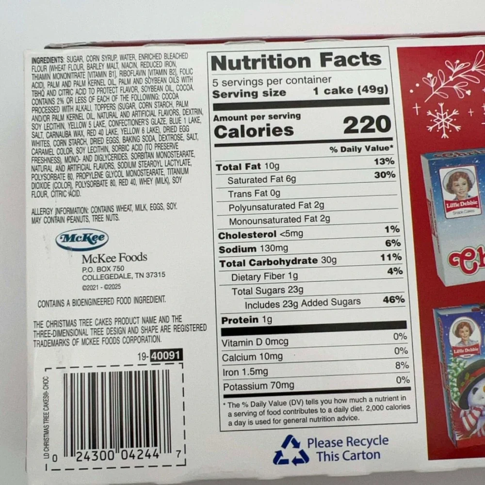 Little Debbie Christmas Tree Cakes Snack Cakes‎ 5 Individually Wrapped Red Box